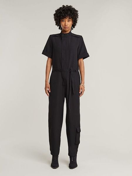 G-Star Kombinezon w kolorze czarnym rozmiar: S. Czarne kombinezony damskie G-Star, s, bez wzorów, retro, bez kołnierzyka, bez ramiączek. Za 290.82 zł.