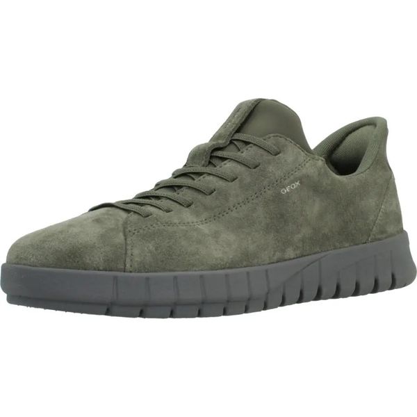 Buty GEOX U65MAA 00022 Zielony. Zielone buty trekkingowe męskie Geox, ze skóry, bez zapięcia, na fitness i siłownię. Za 432.99 zł.
