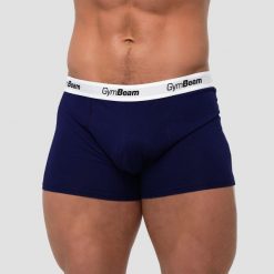 Bokserki męskie 3-pak granatowe Essentials. Niebieskie bokserki męskie GYMBEAM, bez wzorów, z bawełny. Za 85.90 zł.