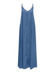 ONLY Sukienka letnia Charis 15337932 Niebieski Loose Fit. Niebieskie sukienki damskie Only, na lato, l, bez wzorów, z lyocellu, bez kołnierzyka, bez ramiączek. Za 169.99 zł.