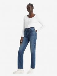 Levi's Dżinsy - Straight fit - w kolorze niebieskim rozmiar: W29/L29. Niebieskie jeansy damskie Levi's, z podwyższonym stanem. Za 264.01 zł.