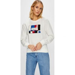 Jacqueline de Yong - Bluza. Białe bluzy bez kaptura damskie Jacqueline de Yong, l, z bawełny. W wyprzedaży za 59.90 zł.