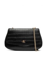 Calvin Klein Torebka Ck Croc Conv Chain Medium Bag LV04F3284G Czarny. Czarne torebki wieczorowe CALVIN KLEIN, bez wzorów, ze skóry, wizytowe, bez kołnierzyka, bez ramiączek. Za 559.99 zł.