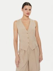 ViCOLO Kamizelka TB1569 Beżowy Regular Fit. Brązowe kamizelki damskie ViCOLO, s, z wiskozy. Za 319.99 zł.