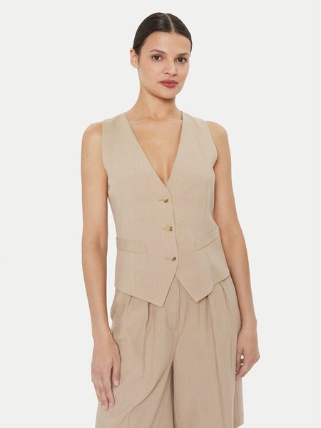 ViCOLO Kamizelka TB1569 Beżowy Regular Fit. Brązowe kamizelki damskie ViCOLO, s, z wiskozy. Za 289.99 zł.