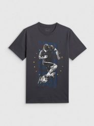 4F T-shirt regular z nadrukiem męski - szary XL. Szare t-shirty męskie 4f, m, bez wzorów, z bawełny, bez kołnierzyka. Za 69.99 zł.