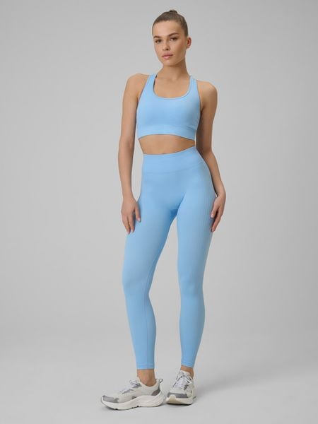 4F Legginsy treningowe bezszwowe damskie - niebieskie XL/XXL. Niebieskie legginsy damskie 4f, xl, bez wzorów, z dzianiny. Za 119.99 zł.
