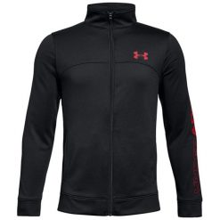 Bluza w kolorze czarnym. Czarne bluzy chłopięce Under Armour, bez wzorów, bez ramiączek, bez kaptura. W wyprzedaży za 89.95 zł.