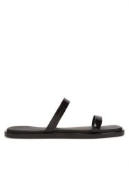 Calvin Klein Klapki Jelly HW0HW02417 Czarny. Czarne klapki damskie CALVIN KLEIN, bez wzorów, ze skóry, bez obcasa. Za 219.99 zł.