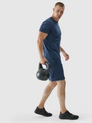 4F Koszulka treningowa regular szybkoschnąca męska - granatowa XXL. Niebieskie t-shirty sportowe męskie 4f, m, z dzianiny, bez ramiączek, na fitness i siłownię. W wyprzedaży za 79.99 zł.