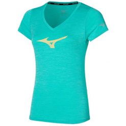 Koszulka do biegania damska Mizuno Impulse Core RB Tee. Zielone t-shirty damskie Mizuno, l, bez wzorów, z materiału, bez kołnierzyka. Za 73.99 zł.