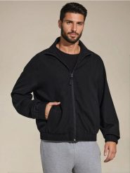 Kurtka - czarny. Czarne kurtki damskie Sinsay, l, bez wzorów, bez kaptura. W wyprzedaży za 33.99 zł.