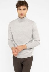 Sweter z golfem S-MAX. Szare swetry męskie Volcano, na jesień, m, bez wzorów, z dzianiny, bez kołnierzyka. Za 149.99 zł.