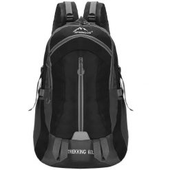 Plecak trekkingowy 60 L Springos z osłoną przeciwdeszczową. Czarne plecaki damskie SPRINGOS, bez wzorów. Za 79.99 zł.