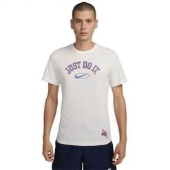 Koszulka sportowa męska Nike 6 Jdi. Białe t-shirty sportowe męskie Nike, m, bez ramiączek, trekkingowe. Za 188.00 zł.