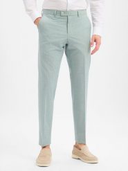 Finshley & Harding Spodnie - Mitch Mężczyźni Modern Fit zielony, 56. Zielone spodnie materiałowe męskie Finshley & Harding, z syntetyku. Za 229.95 zł.
