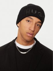 HUGO Czapka 50527804 Czarny. Czarne czapki zimowe damskie Hugo, z wełny. Za 319.99 zł.