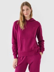 4F Bluza dresowa nierozpinana z kapturem damska - fioletowa XS. Fioletowe bluzy z kapturem damskie 4f, xs, z bawełny. W wyprzedaży za 99.99 zł.