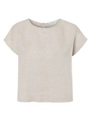 TATUUM Bluzka w kolorze beżowym rozmiar: XL. Brązowe bluzki damskie Tatuum, xl, bez wzorów, ze lnu, bez kołnierzyka, bez ramiączek. Za 166.88 zł.