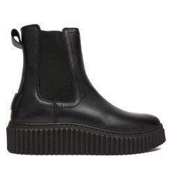 Sztyblety Marc O'Polo. Czarne botki damskie Marc O´Polo, bez obcasa, na płaskiej podeszwie, bez zapięcia. Za 739.99 zł.
