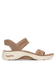 Skechers Sandały Slip-Ins: Arch Fit 2.0 Sandal - Kennedy 140844/TAN Beżowy. Brązowe sandały damskie Skechers, bez wzorów, z materiału, bez obcasa, na płaskiej podeszwie. Za 379.99 zł.