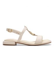 Clarks Skórzane sandały "Ariany Sling" w kolorze kremowym rozmiar: 41. Brązowe sandały damskie Clarks, bez wzorów, bez obcasa. Za 168.46 zł.