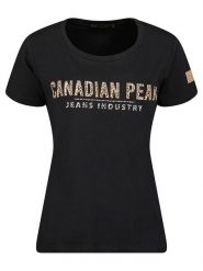 Canadian Peak Koszulka "Jolileak" w kolorze czarnym rozmiar: S. Czarne bluzki damskie Canadian Peak, s, bez wzorów, z bawełny, bez kołnierzyka. Za 65.85 zł.