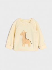 Bluza z podwiniętymi mankietami - kremowy. Białe bluzy i bluzki niemowlęce Sinsay, bez wzorów, bez ramiączek, bez kaptura. Za 17.99 zł.