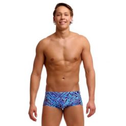 Kąpielówki Funky Trunks Blue Bits - trunki męskie. Niebieskie kąpielówki męskie FUNKY TRUNKS, m, bez wzorów, do pływania. Za 159.00 zł.