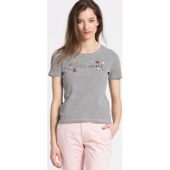 Only - Top. Białe topy damskie Only, l, z aplikacjami, z bawełny, bez kołnierzyka. W wyprzedaży za 27.90 zł.