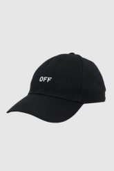 OFF-WHITE Czarna czapka z daszkiem z haftowanym Off, Rozmiar L. Czarne czapki męskie OFF-WHITE, bez wzorów. W wyprzedaży za 664.99 zł.