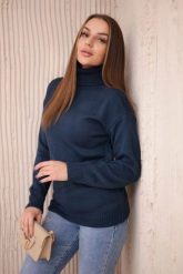 Sweter z wywijanym golfem jeansowy. Golfy damskie KESI, l, bez wzorów, z jeansu, bez ramiączek. Za 139.05 zł.