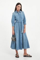 Sukienka szmizjerka Giambo MARELLA. Sukienki damskie Marella Sport, bez wzorów, bez kołnierzyka, bez ramiączek, szmizjerki. Za 1,349.00 zł.