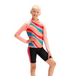 Koszulka Do Pływania Speedo Ls Prt Pnl Rash Top Junior. Brązowe koszulki dziewczęce Speedo, m, bez wzorów, z elastanu, bez ramiączek. Za 172.49 zł.