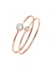 Elli Komplet damski Elegancki zestaw podstawowy z kryształami wykonany ze srebra próby 925 Sterling Silver Pierścionki 1 ct Damski. Szare pierścionki damskie Elli, srebrne. Za 168.99 zł.