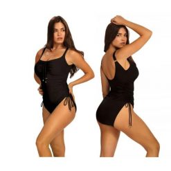 Strój kąpielowy damski jednoczęściowy na basen plażę kobiecy Self. Czarne stroje jednoczęściowe damskie SELF HEAT, bez wzorów. Za 219.00 zł.