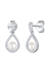 Nenalina Damskie kolczyki w kształcie kropli z perłą hodowlaną słodkowodną i cyrkoniami ze srebra próby 925 Sterling Silver Kolczyki 1 ct. Szare kolczyki damskie Nenalina, z cyrkonią, srebrne. Za 168.99 zł.