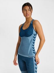 Damski tank top Hummel Clea. Niebieskie topy sportowe damskie HUMMEL, s, bez wzorów, z dzianiny, bez ramiączek. Za 246.00 zł.