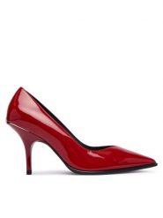 PINKO Szpilki Lady 11 SD0611P050 Czerwony. Czerwone szpilki Pinko, bez wzorów, z lakierowanej skóry, bez obcasa. Za 999.99 zł.