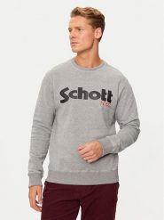 Schott NYC Bluza SWCREW Szary Regular Fit. Szare bluzy bez kaptura męskie Schott NYC, m, z bawełny. Za 189.99 zł.