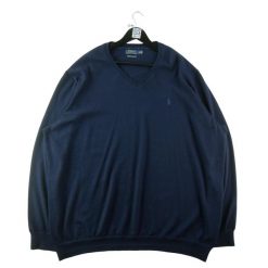 Second life - Sweter męski wełniany Polo Ralph Lauren granatowy - Jak nowy. Niebieskie swetry męskie Ralph Lauren, m, bez wzorów, z materiału, bez kołnierzyka. Za 255.56 zł.