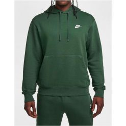Bluza męska Nike Sportswear Club Fleece Hoodie. Zielone bluzy bez kaptura męskie Nike, bez wzorów, sportowe, bez kołnierzyka, bez ramiączek. Za 259.99 zł.