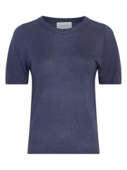 MOSS COPENHAGEN Bluzka w kolorze granatowym rozmiar: L/XL. Niebieskie bluzki damskie MOSS COPENHAGEN, l, bez wzorów, bez kołnierzyka, bez ramiączek. Za 126.45 zł.