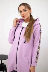 Bluza z suwakiem z tyłu fioletowa. Fioletowe bluzy z kapturem damskie KESI, l, z bawełny. Za 198.65 zł.