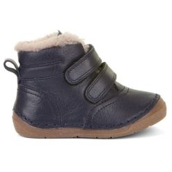 Buty ocieplane Froddo na rzepy zimowe (G2110113-2) niebieskie. Niebieskie botki dziewczęce bez wzorów, z gumy, bez ramiączek. Za 371.27 zł.