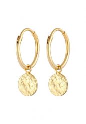 Elli Damskie kreole płytki moenty zawieszka Organic ze srebra próby 925 Sterling Silver Kolczyki 1 ct. Szare kolczyki damskie Elli, srebrne. Za 279.64 zł.