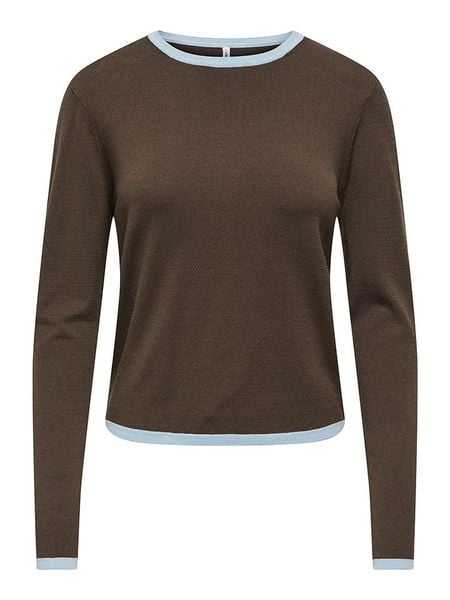 ONLY Sweter w kolorze brązowym rozmiar: XS. Brązowe swetry klasyczne damskie Only, xs, bez kołnierzyka. Za 64.95 zł.