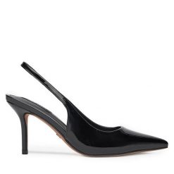 Szpilki Nine West. Czarne sandały damskie Nine West, bez wzorów, bez obcasa. Za 229.99 zł.