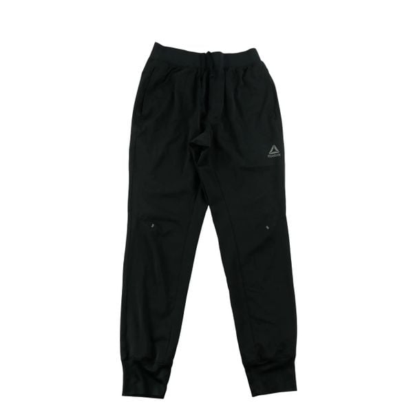 Spodnie dresowe damskie Reebok z kieszenią na zamek. Czarne spodnie sportowe damskie Reebok, l, z dresówki, na fitness i siłownię. Za 85.16 zł.