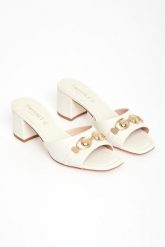 Klapki. Klapki damskie Twinset Milano, bez wzorów, bez obcasa. Za 909.00 zł.